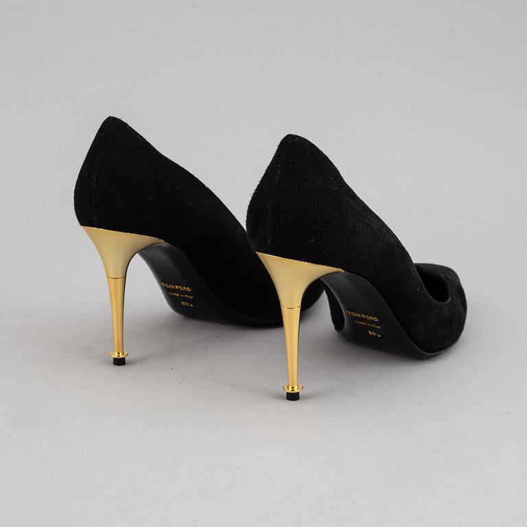 TOM FORD, a pair of black suede hight heel shoes, size 38½,