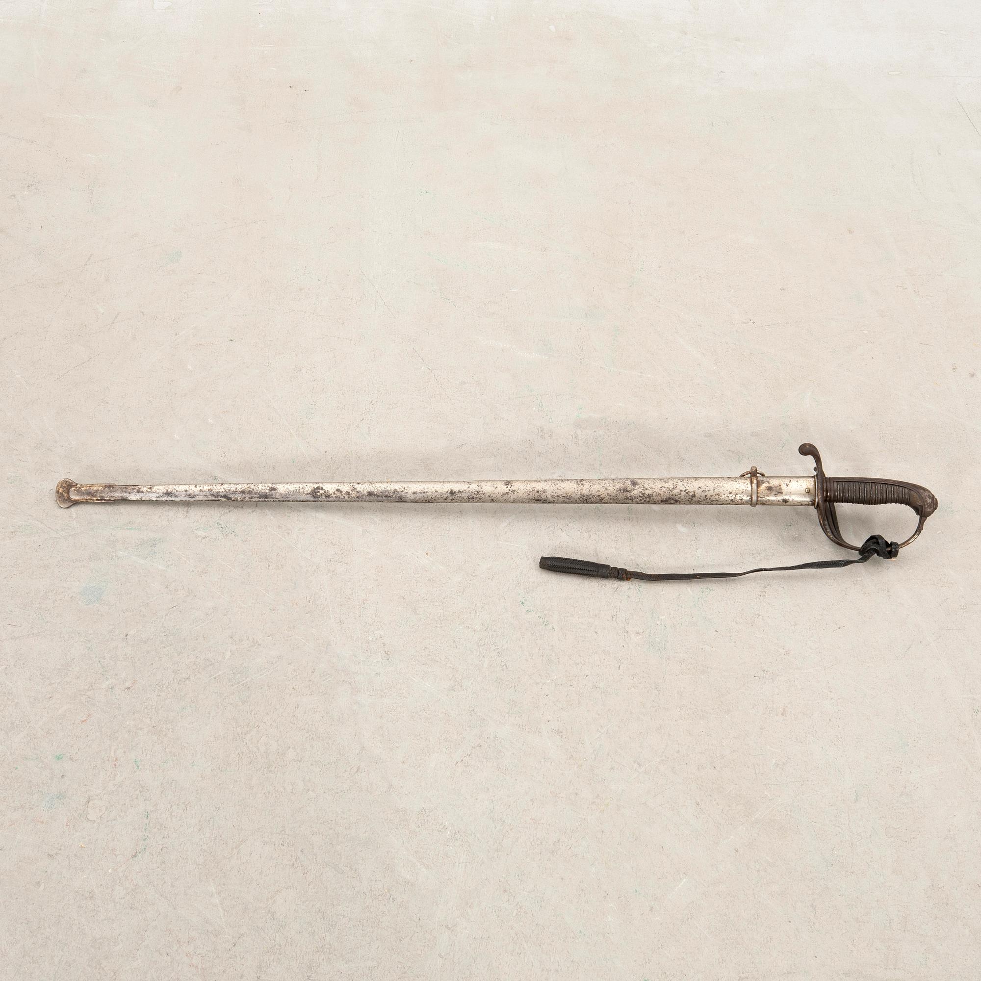 Sabre, French, 1882 for infantry, African model, with scabbard.