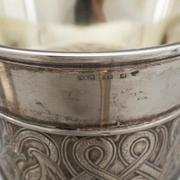 DRYCKESPOKAL, silver, Nils August Malmqvist, Malmö, 1890. Vikt ca 753 gram.