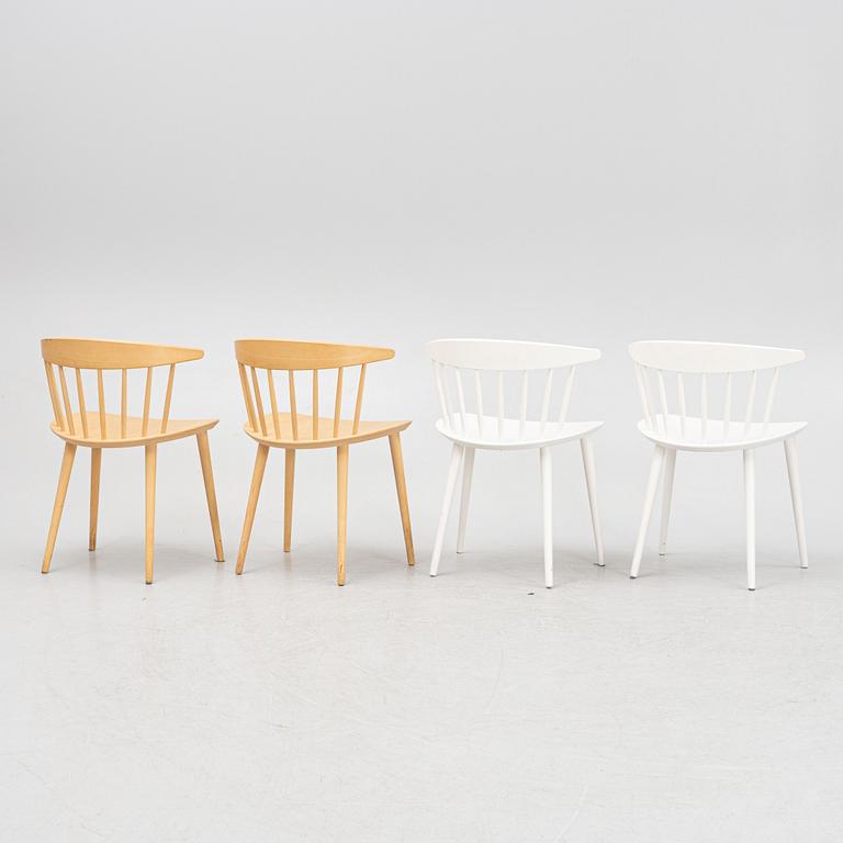 Jørgen Bækmark, a set of four model 'J104' chairs, Hay, Denmark.