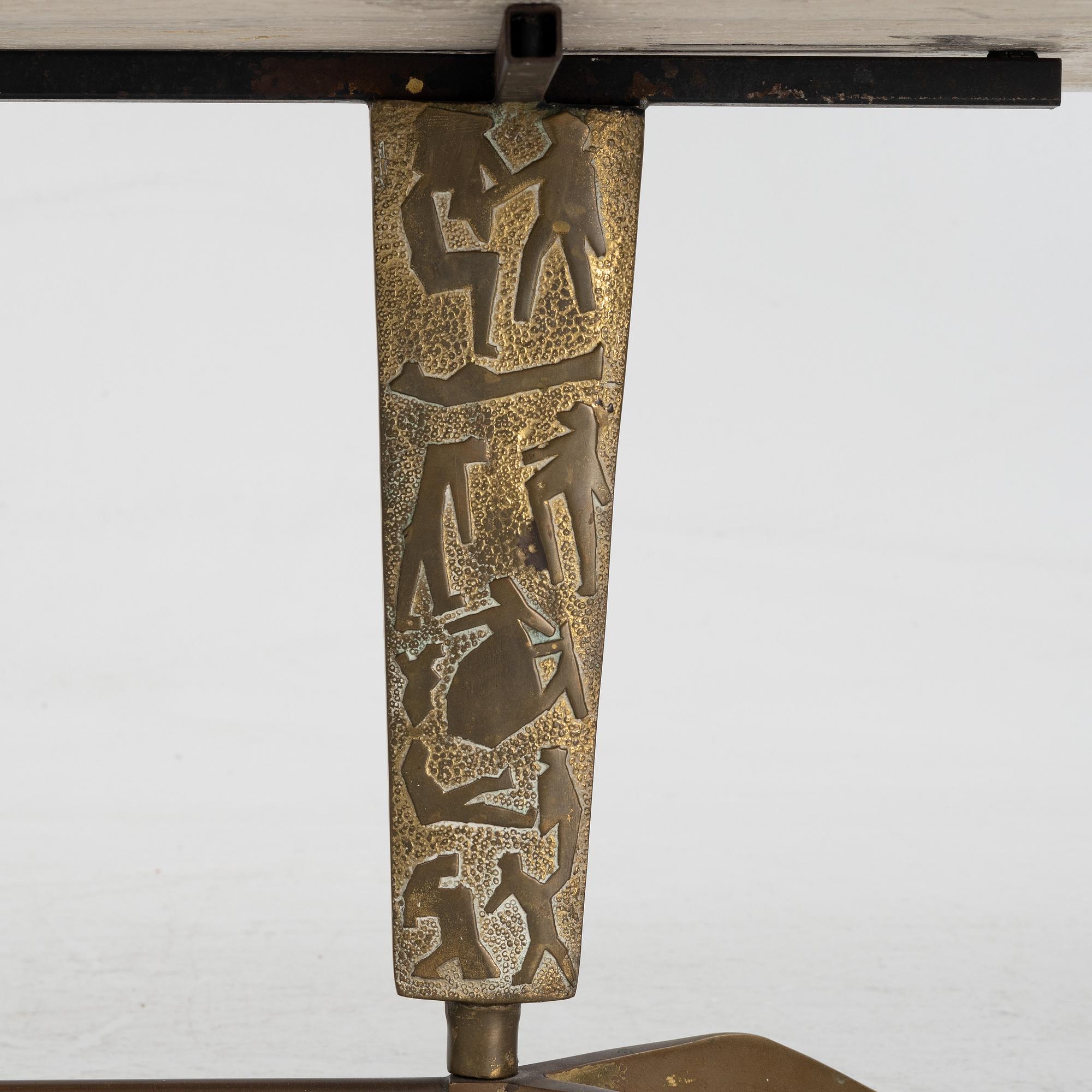 A stone top coffee table, Italy, mid 20th Century.