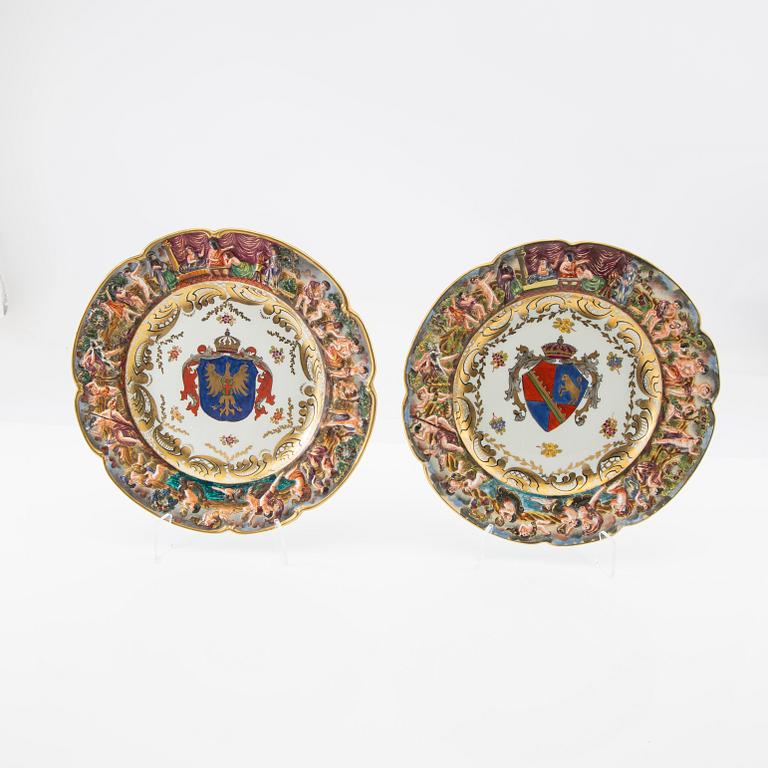 Plates 6 pcs Napoli-like mark around 1900 porcelain.