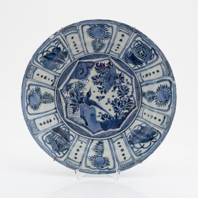 A blue and white dish, Mingdynasty, Wanli (1572-1620).