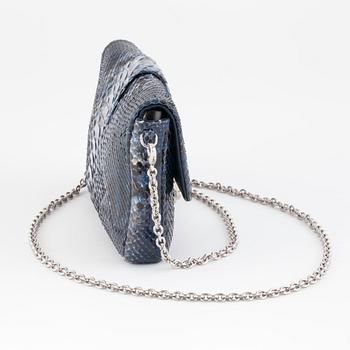 CHRISTIAN DIOR, a blue python shoulderbag / clutch.