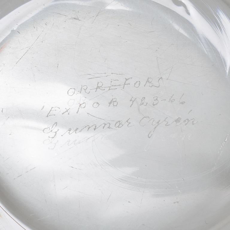 GUNNAR CYRÉN, skål, glas, Orrefors Expo.