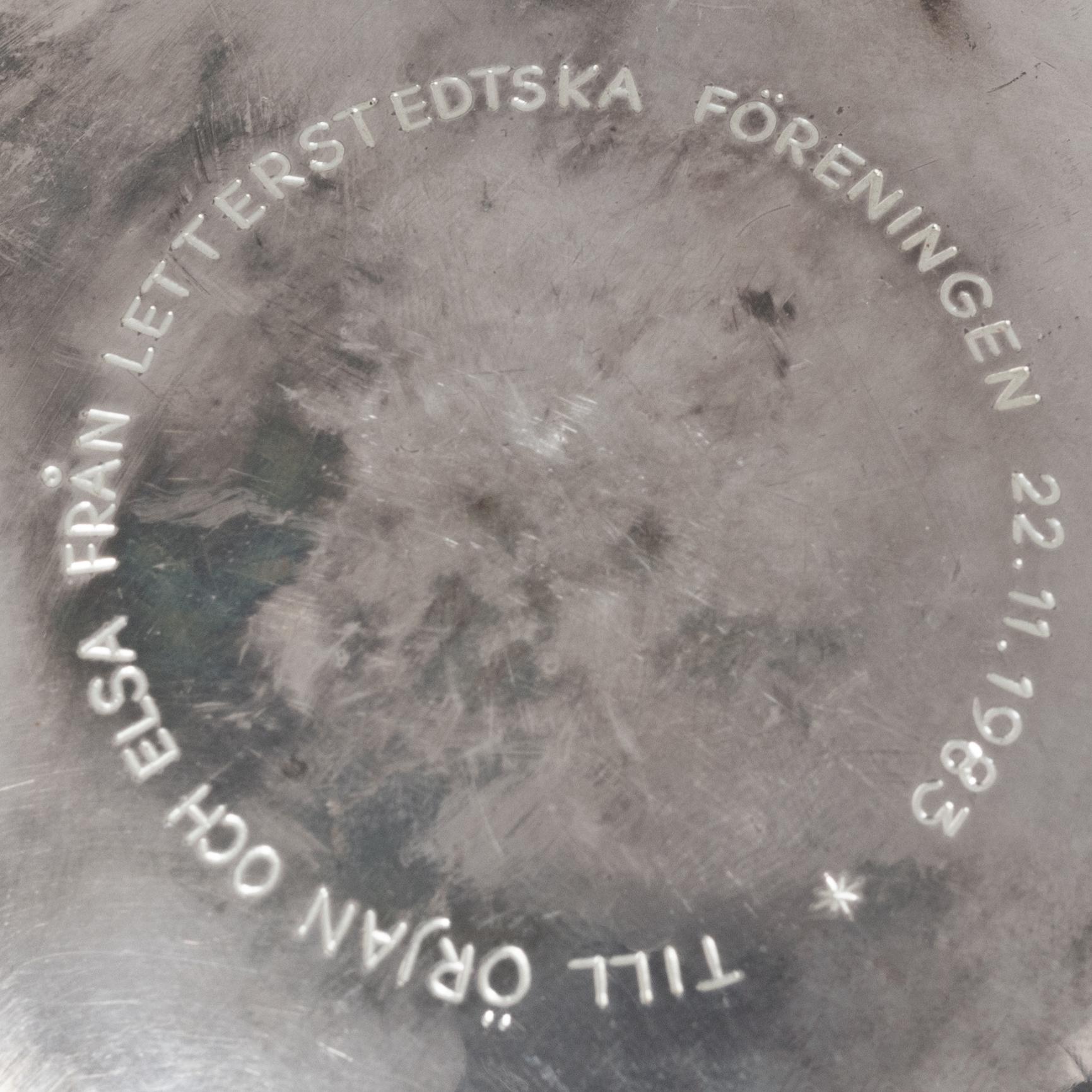 Roland Lantz, a silver bowl, Stockholm, 1982.