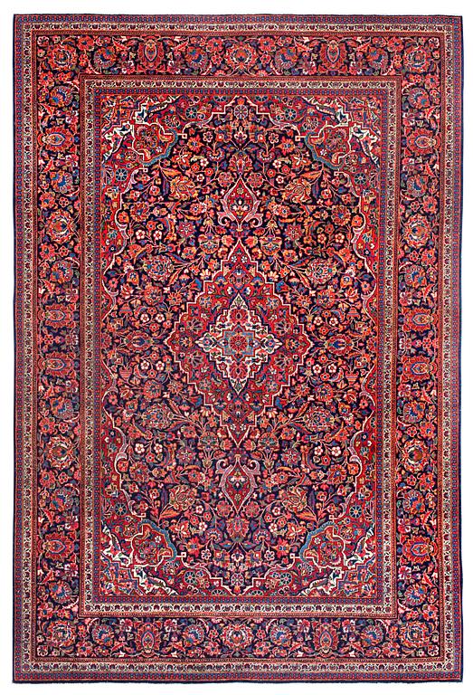 SEMI-ANTIQUE KASHAN. 201,5 x 135 cm.