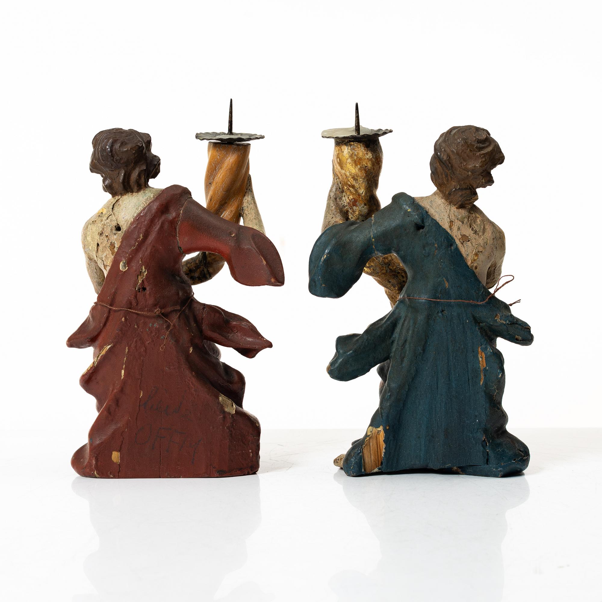 Ljusstakar, ett par, 1700/1800-tal.