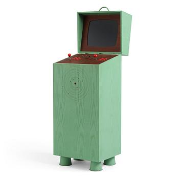 Love Hultén, an arcade video game console, "Pixelkabinett 42", the first pre edition of the ed. 50, executed in his own studio 2015.