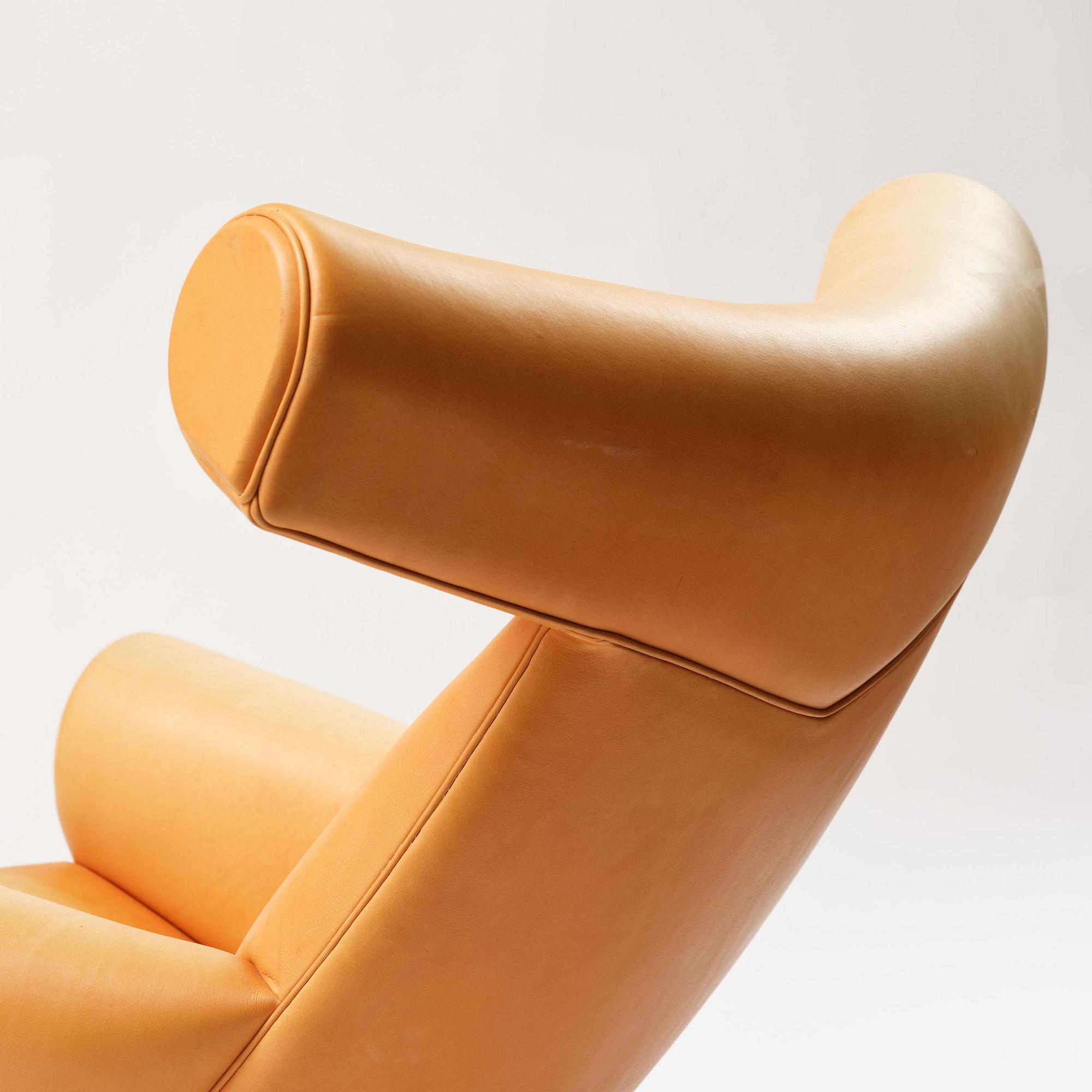 Hans J. Wegner, an “Ox Chair” with footstool, Erik Jørgensen, Denmark.