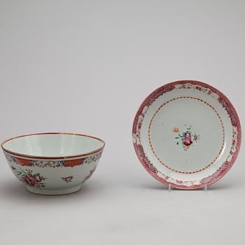 SKÅL samt FAT, porslin, Kina, Qing dynastin, Qianlong (1736-95).