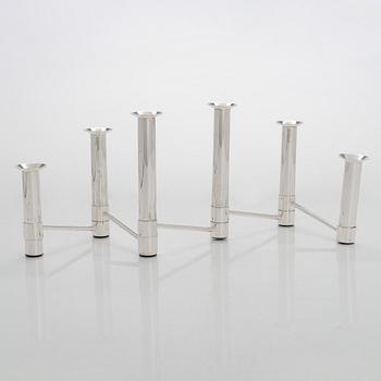 Tapio Wirkkala, a 'Nonstop' silver candelabrum, TW 432, numbered 74/90, for Kultakeskus, Hämeenlinna 2007.