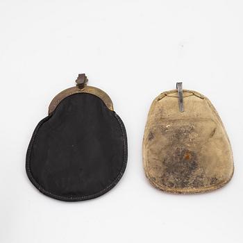 Two Swedish folk art purses, second half of the 19th Century and mid 20th Century.