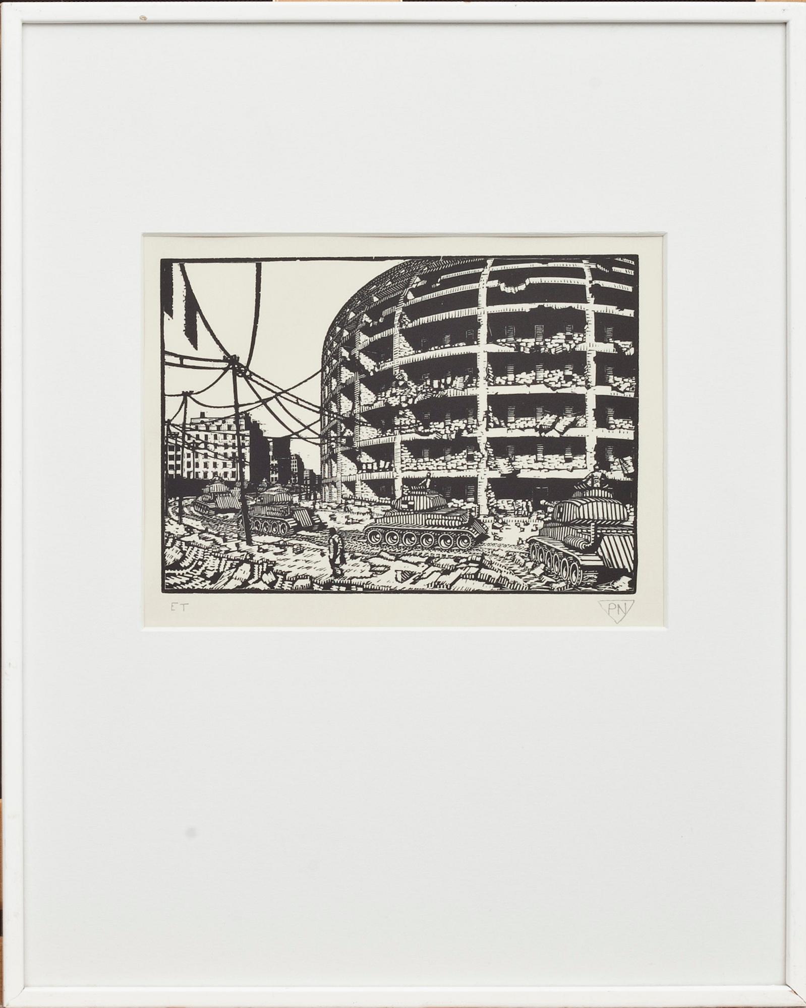 PALLE NIELSEN, träsnitt. Monogramsignerad, E.T.