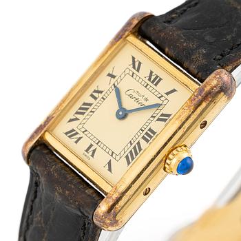 must de CARTIER, Tank, wristwatch, 20,5 x 20 (28) mm.