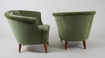 FÅTÖLJER, ett par, 1940-tal.
