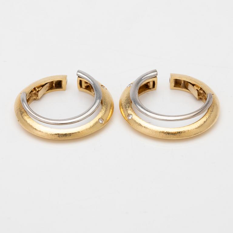 Ole Lynggaard, 18K gold and diamond hoop earrings.