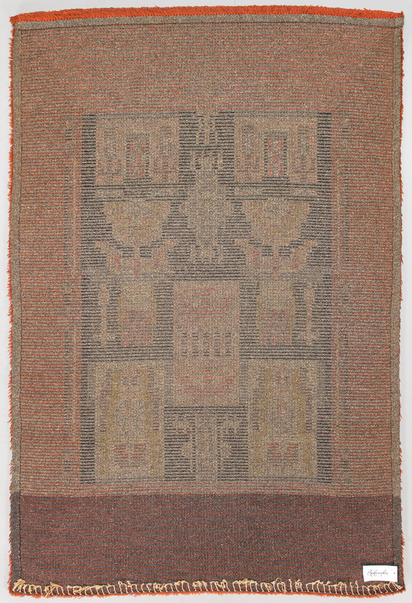 Greta Skogster-Lehtinen, A Finnish long pile Ryijy Rug, for Neovius. Circa 180 x 120 cm.