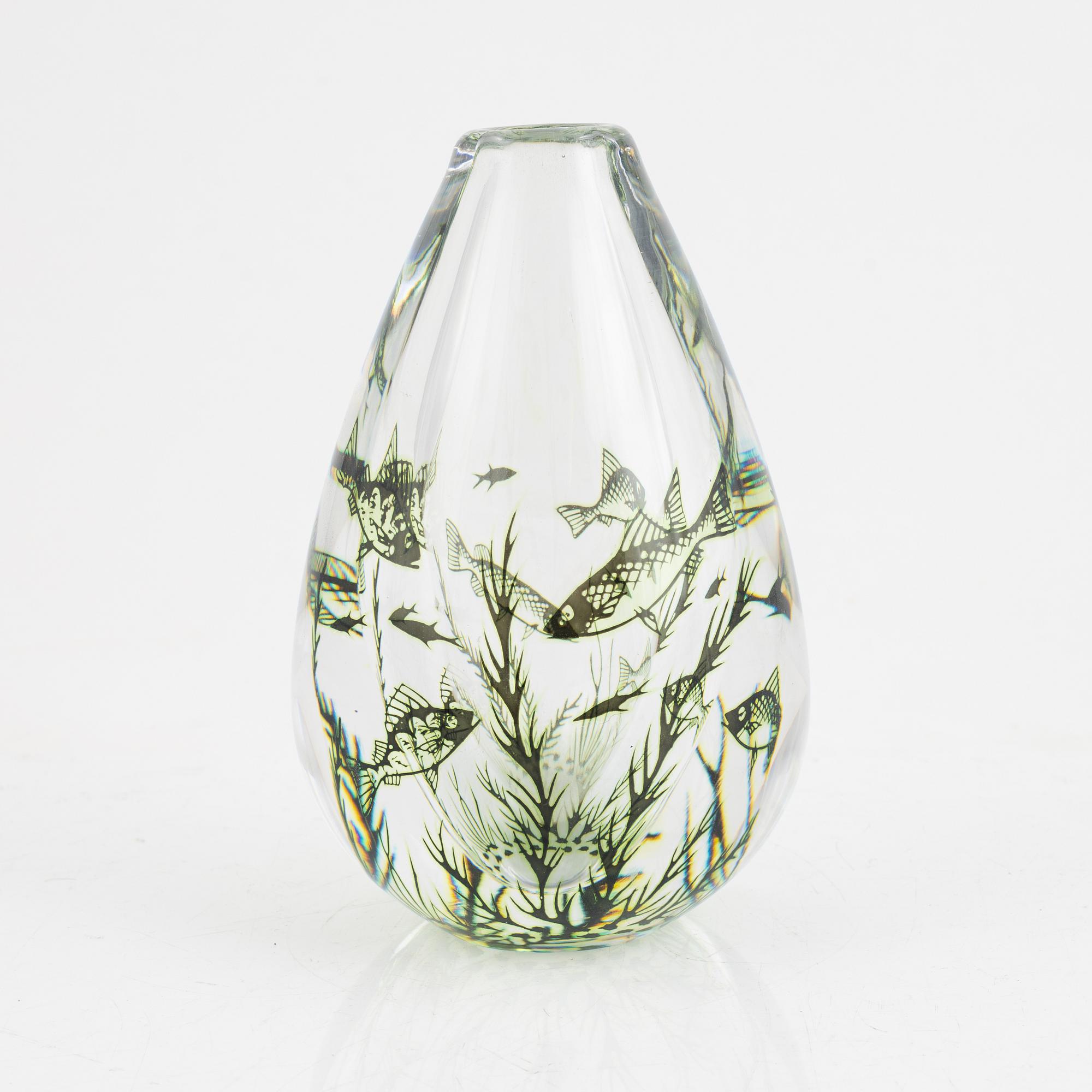 Edward Hald, vas, glas, "Fiskgraal", Orrefors.