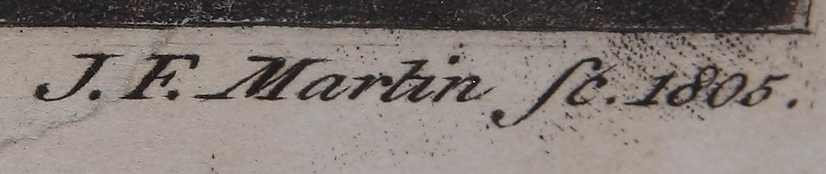 JOHAN FREDRIK MARTIN, efter, kopparstick 3 st, 1800/1900-tal.