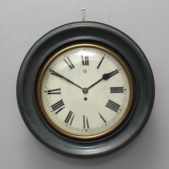 A 19th century wall clock marked LFS Schutz Marke, Germany.