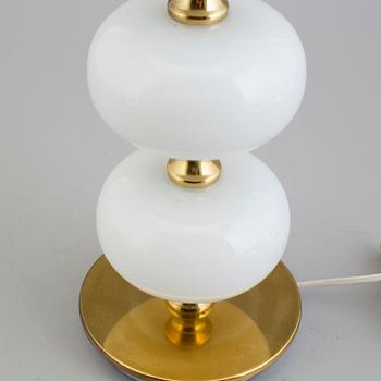 A glass and metal table light from Stilarmatur, Tranås, 1960's/70's.