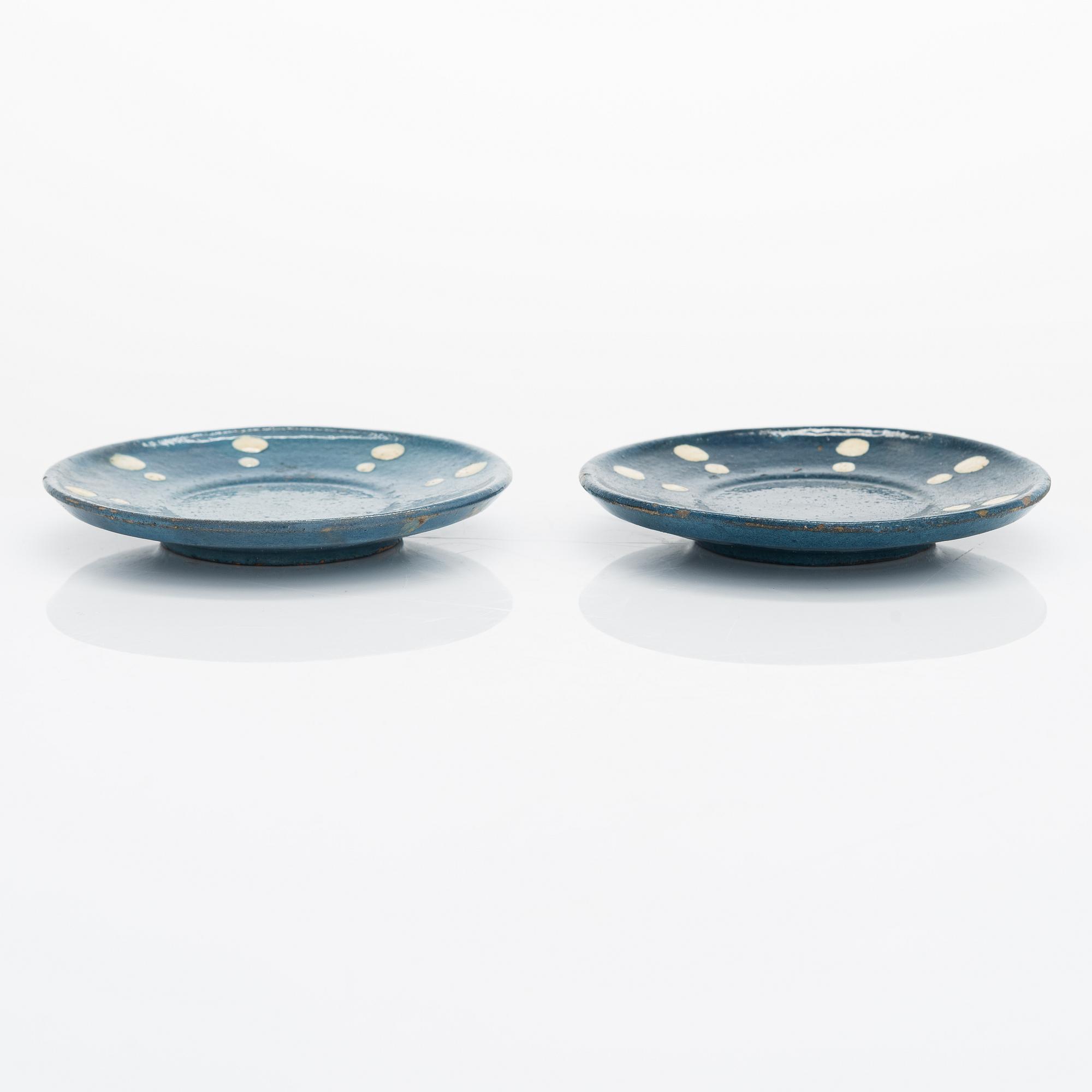 Alfred William Finch, a pair of saucers from around year 1900, Iris Finland.