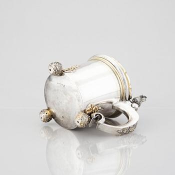 A Swedish 18th century parcel-gilt silver tankard, mark of Niclas Warneck, Karlstad 1751.