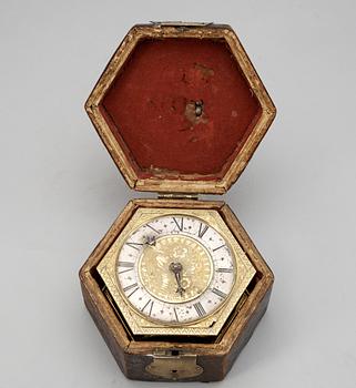 A Baroque 17th Century table clock by Wolffgand Günter, Gedau.