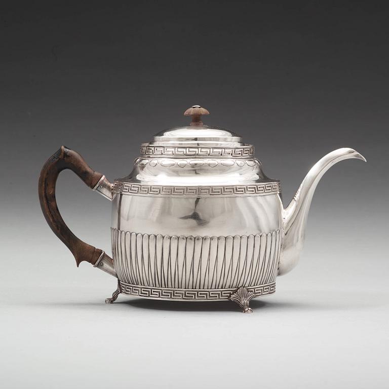 A Swedish 19th century silver tea-pot, mark of Bengt Tellander, Jönköping 1823.