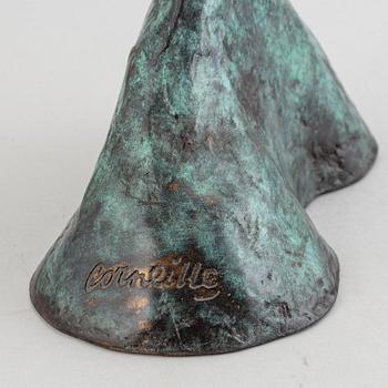 Beverloo Corneille, sculpture, green patinated and polished bronze, signed and numbered 66/100, dated 2005.