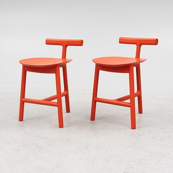 Sam Hecht & Kim Collin, a pair of stools, model MC7 Radice, Matiazzi, Italy.