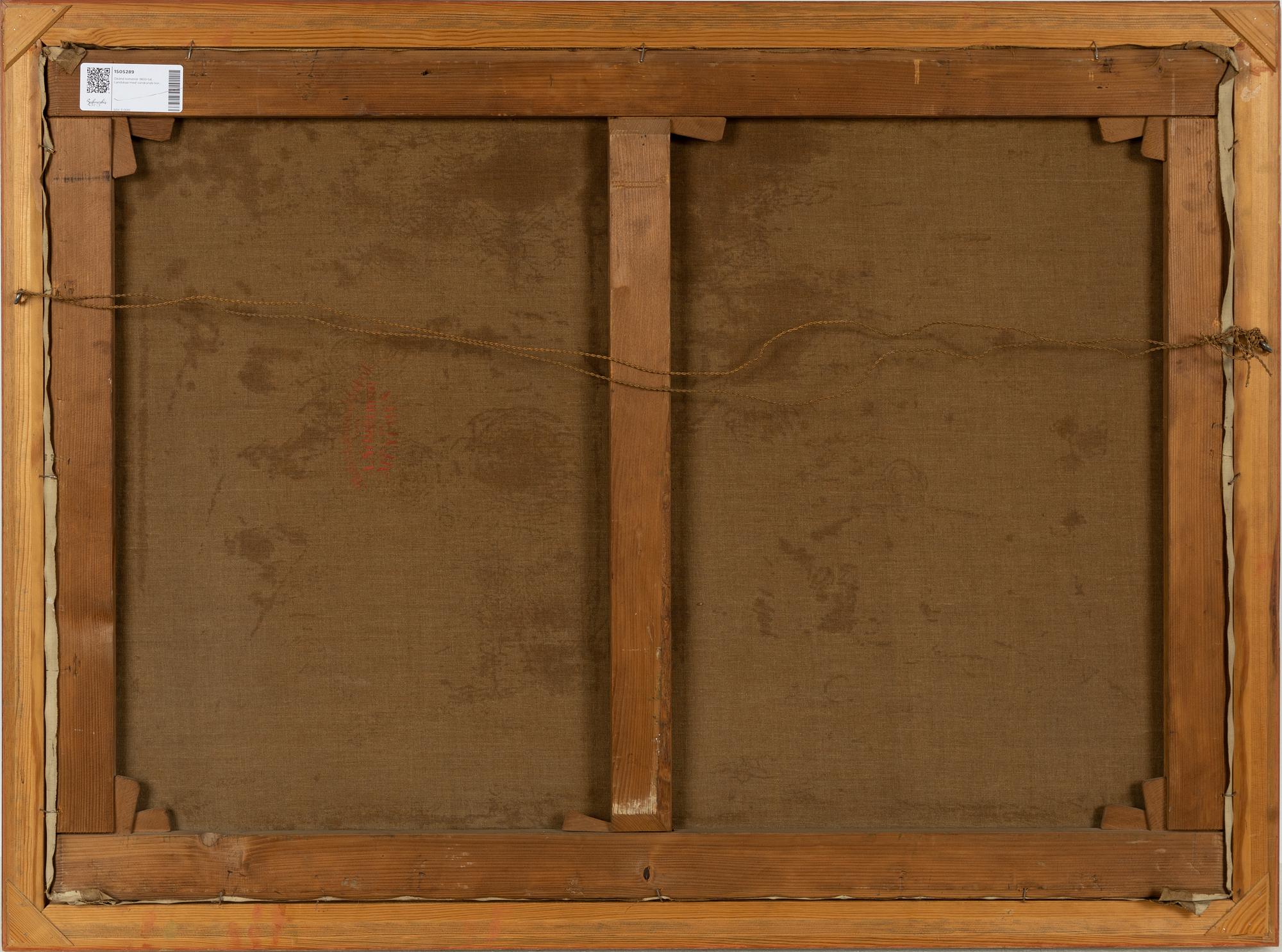 Okänd konstnär 1800-tal. Landskap med figur och boskap.