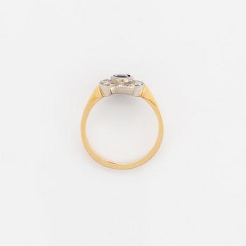 Sapphire and brilliant-cut diamond ring.