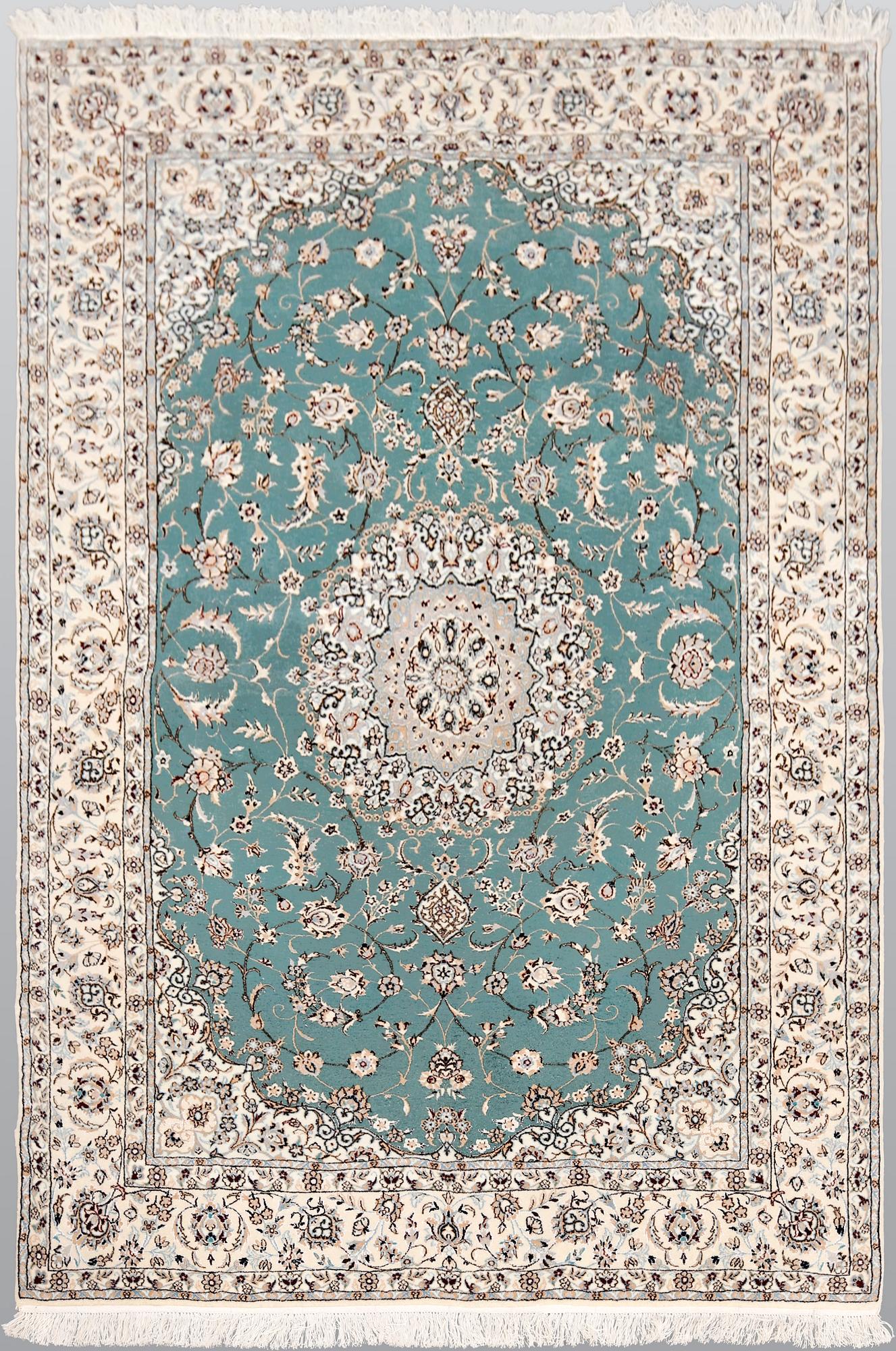A Nain rug, part silk, so-called 6 LAA, approx. 239 x 160 cm.