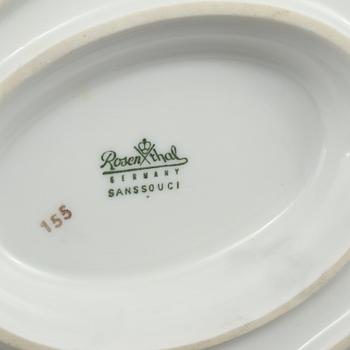 SERVISDELAR, 58 st, porslin, "Sanssouci", Rosenthal, 1900-tal.