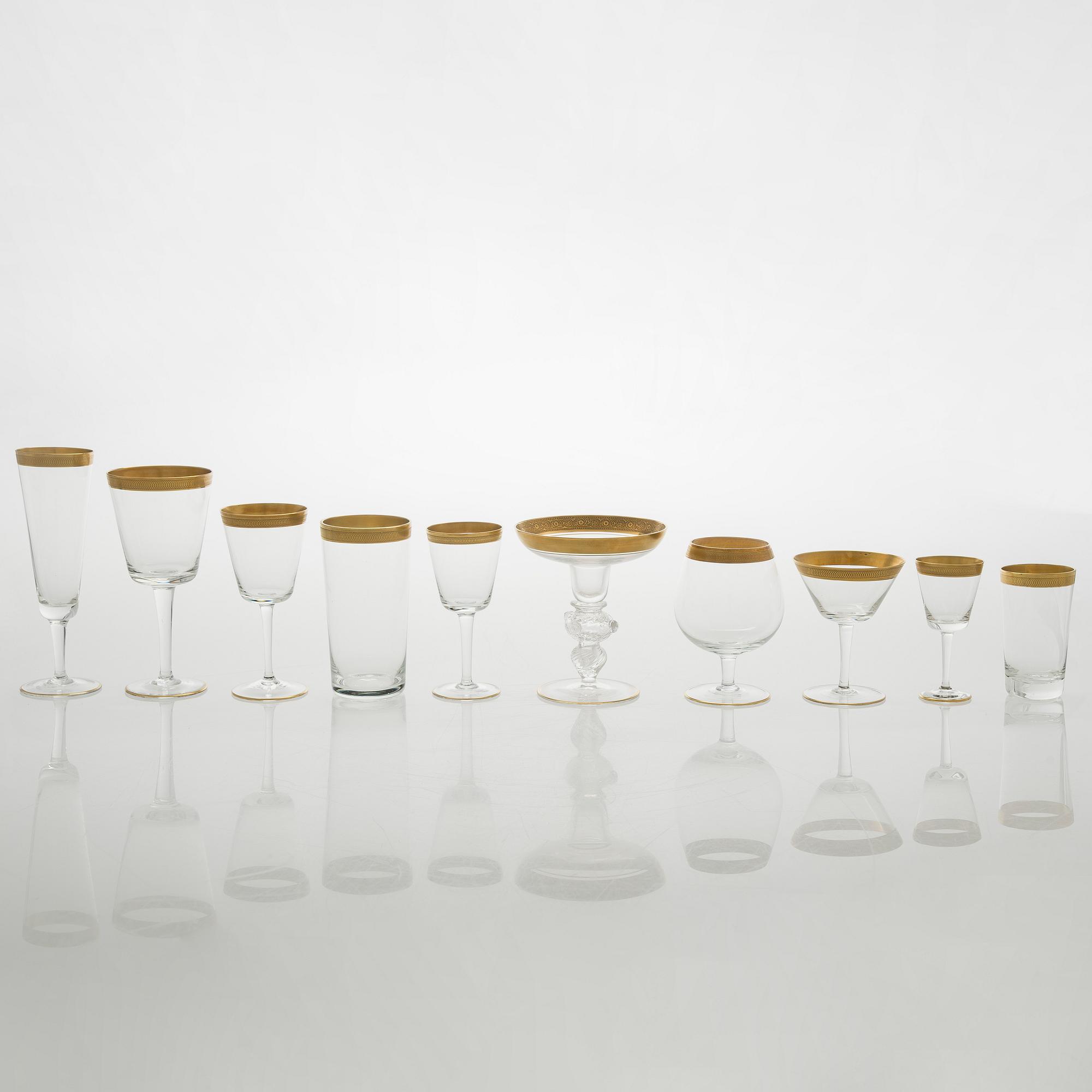 A mid-20th century glass service, 71-pieces.
