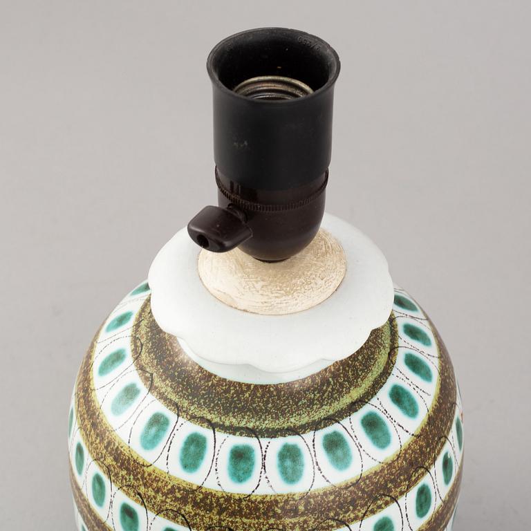 Stig Lindberg, an earthenware table lamp, Gustavsberg studio.
