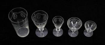 GLASSERVIS, 40 delar, Kosta, 1940-50-tal.