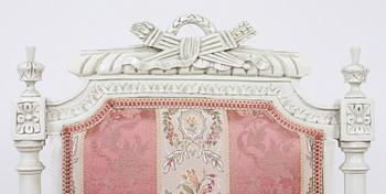 SOFFA samt STOLAR, 4 st, Louis XVI-stil, 1800-tal.