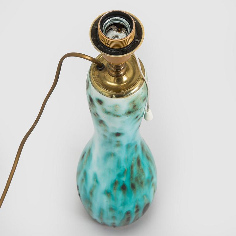 Friedl Holzer-Kjellberg, a ceramic tablelamp, signed Arabia -F.H.Kj.-.