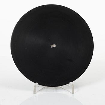 Five dishes, and one box with gaming chips, isolite with silver decor, Perstorp, Sweden, mid-20th century.