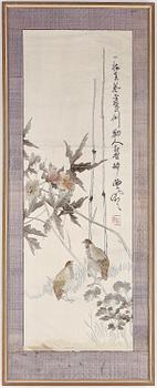 TAVLOR/SIDENBRODERIER, tre st, Kina, 1900 talets första hälft.