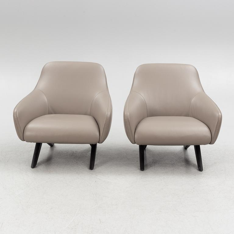 Vincent Van Duysen, a pair of 'Marlon' armchairs, Poliform, Italy.