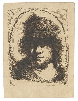 Rembrandt Harmensz van Rijn, "Rembrandt in oval border".