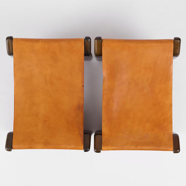 Tapio Wirkkala, a pair of stools, executed by Reino Huotari, Finland, 1981, for the Finnish Glass Museum.