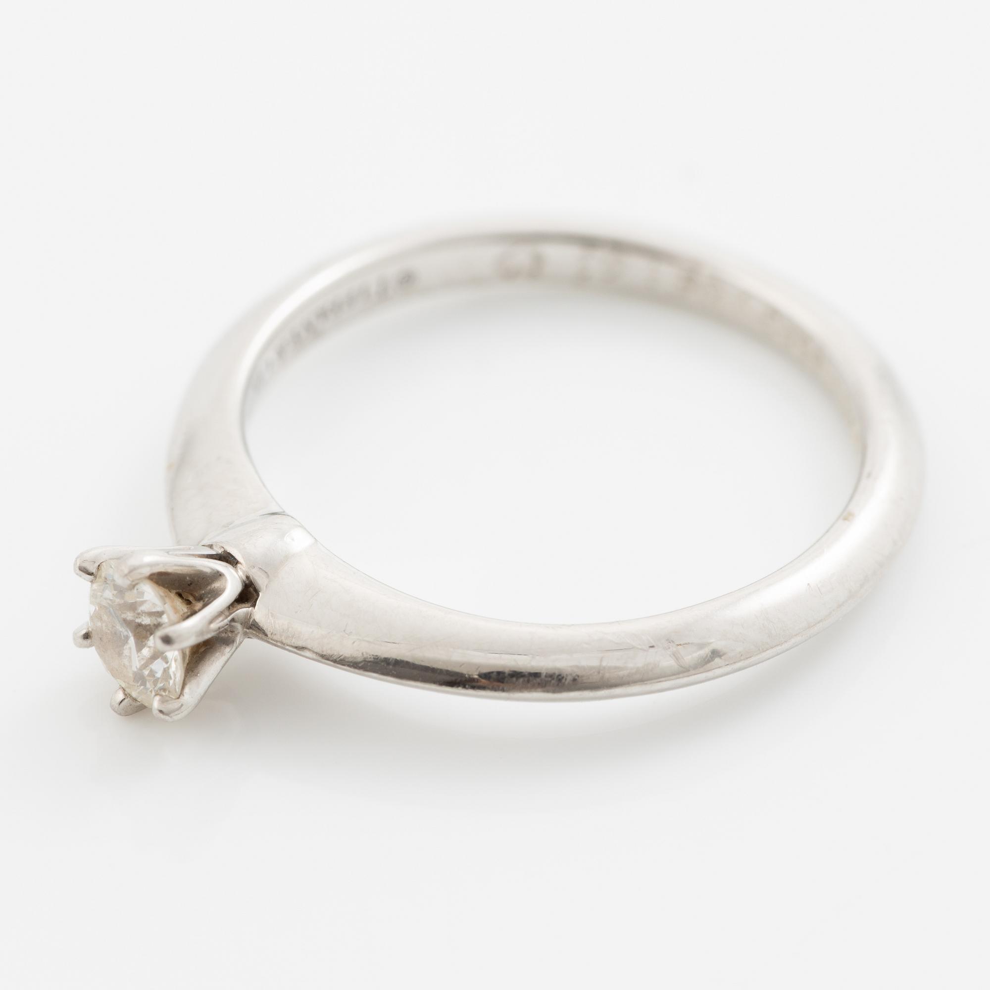 Tiffany & Co, ring, platinum with brilliant-cut diamond 0.23 ct.