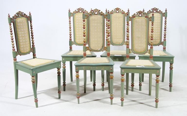 STOLAR, 6 st, nyrenässans, omkring 1900.