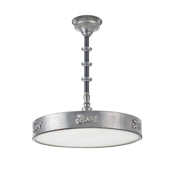 673. A Svenskt Tenn / Anna Petrus pewter ceiling lamp, Stockholm 1920's-30's.