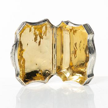 Dosa, silver, delvis förgylld, ostämplad, rokoko, 1700-tal.